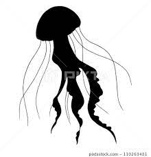 Jellyfish Vector Silhouette Hand Drawn