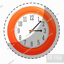Orange Wall Clock Icon Image Design