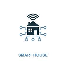 Smart House Icon In Two Colors Design