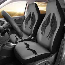 Angel Wings Black Custom Car Seat