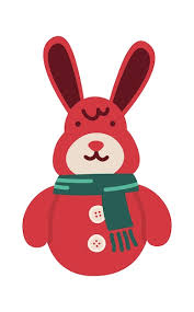 Funny Red Rabbit Flat Icon