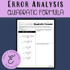 Solve By Quadratic Formula Worksheet