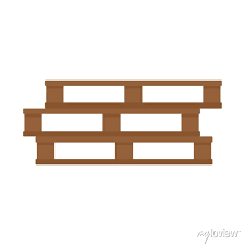 Wood Pallet Stack Icon Flat Isolated
