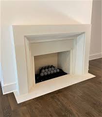 Clean Modern Cast Stone Fireplace
