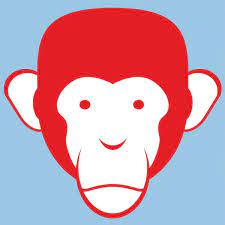 Funky Monkey Decal Red White