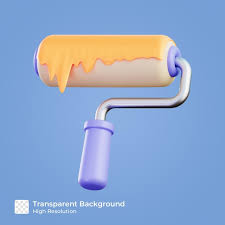 Premium Psd Paint Roller Icon 3d