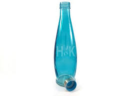 Round Fridge Glass Water Bottle With
