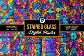 Stained Glass Digital Paper Patterns