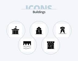 Buildings Glyph Icon Pack 5 Icon Design
