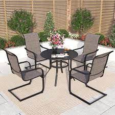 5 Piece Metal Outdoor Patio Dining Set