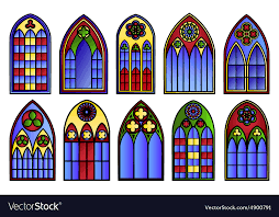 Stained Glass Windows Set Royalty Free