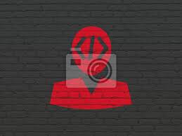 Painted Red Programmer Icon On Black