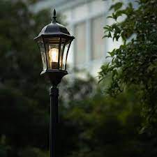 Lutec Single Head 1 Light Black Outdoor Post Lantern