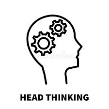 Head Thinking Icon In Modern Line Style