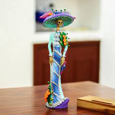 Mexican Catrina Sculpture Handmade From