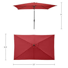 Pure Garden Rectangular Patio Umbrella Red