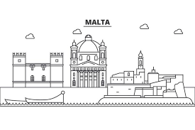 Malta Architecture Line Skyline
