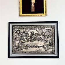 Large Antique Catholic Icon Framed