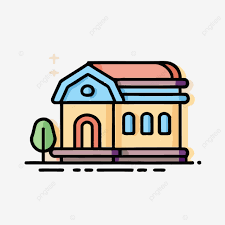 Building In Colored Line Style Vector