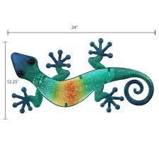 Luxenhome 24 In Blue Gecko Lizard