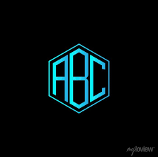 Abc Letter Icon Design On Black