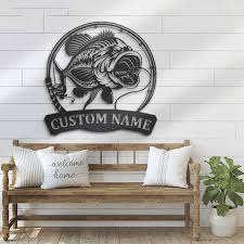 Bass Fishing Custom Metal Sign Fishing