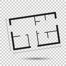 Flat Icon Of A Basic House Plan Vector