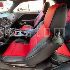 Red Puv Leather Seat Cover Set