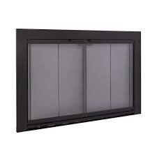 Black Glass Fireplace Doors Sl 4014bl
