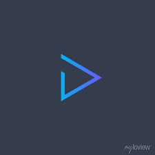 Play Icon Abstract Blue Gradient Line