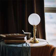 Frosted Glass Globe Brass Reading Lamp