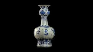 Delft Blue Knobbed Vase Rotating