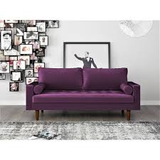 Womble 69 7 In Egg Plant Velvet 2 Seater Lawson Sofa With Square Arms