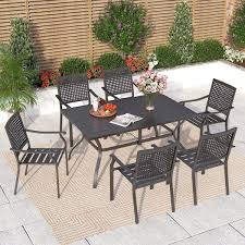 Metal Patio Outdoor Dining Sets Table