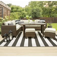 Outdoor Wicker Sectional Dining