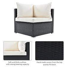 6 Piece Wicker Outdoor Corner Couch Set