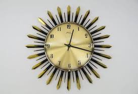 Mid Century Modern Sunburst Wall Clock