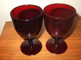 Royal Ruby Red Anchor Hocking Glasses