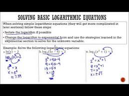Solving Logarthmic Equations