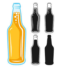 Beer Glass Bottle Retro Sign Set Design