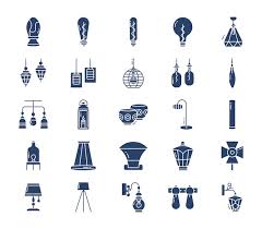 Lighting And Electric Bulb Icon Set