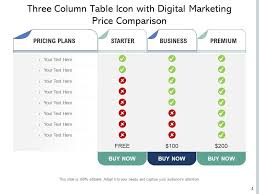 3 Pillar Table With Icon Plan Ppt