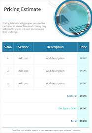 Top 10 Cost Estimate Templates With