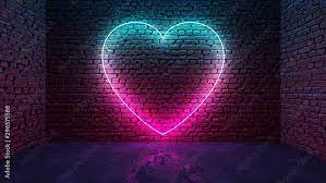Glowing Neon Heart Shaped Like Icon On