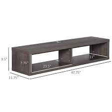 Homcom Wall Mounted Tv Stand Media Console Floating Storage Shelf For Living Room