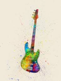 Wall Art Print Electric Bass Guitar