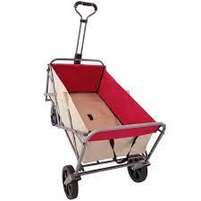 4 5 Cu Ft Folding Steel Utility Garden Cart Portable Ping Beach Trolley Cart Camping Cart In Beige