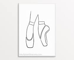 Ballet Pointe Shoes One Line Art
