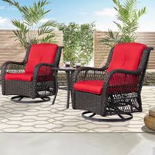 Joyside 3 Piece Brown Wicker Outdoor
