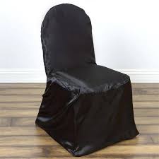 Black Glossy Satin Banquet Chair Covers